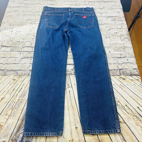 Dickies Jeans Men’s 38x34 Blue Denim Straight Regular Worker Pants - Picture 6 of 10